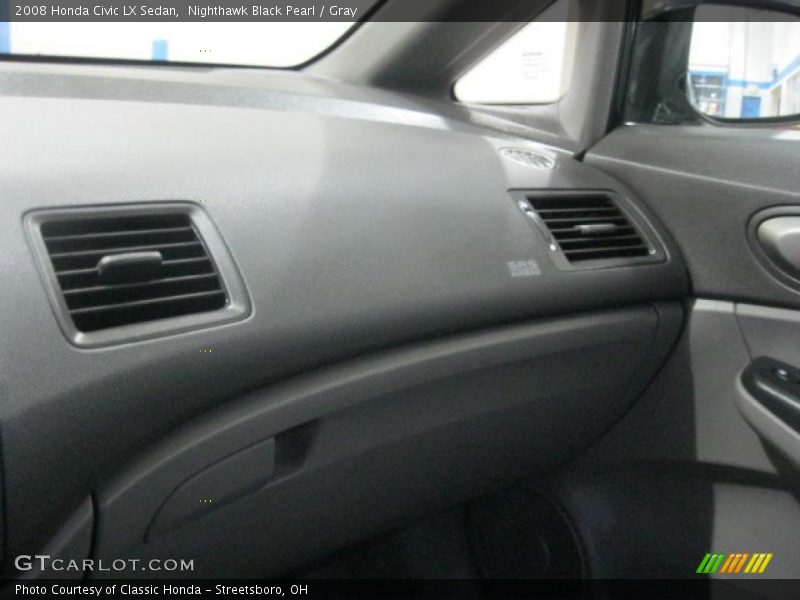 Nighthawk Black Pearl / Gray 2008 Honda Civic LX Sedan