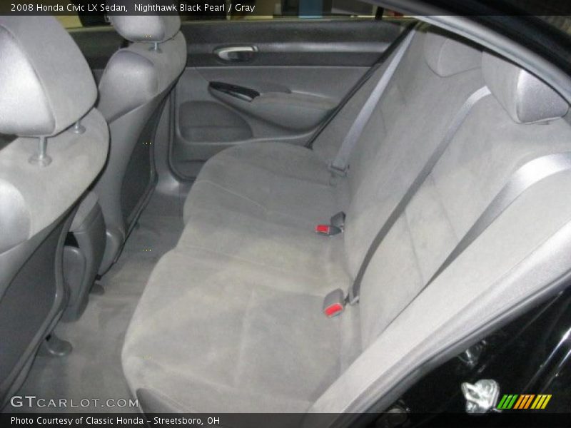 Nighthawk Black Pearl / Gray 2008 Honda Civic LX Sedan