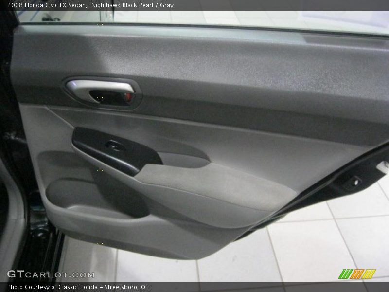 Nighthawk Black Pearl / Gray 2008 Honda Civic LX Sedan