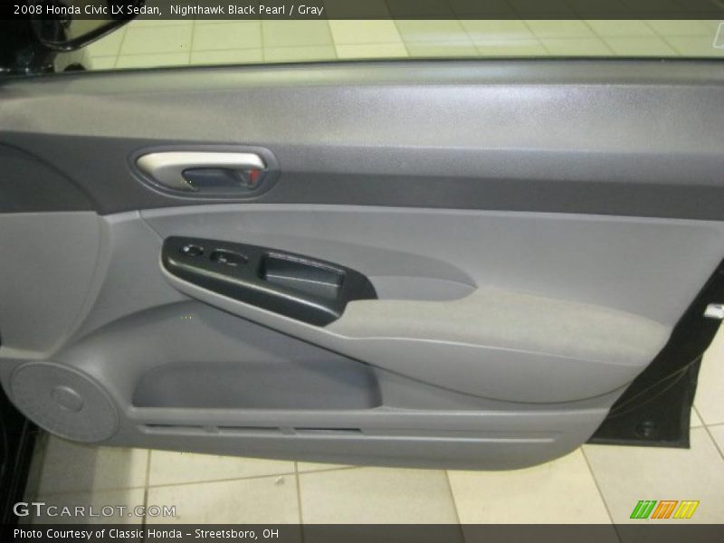 Nighthawk Black Pearl / Gray 2008 Honda Civic LX Sedan