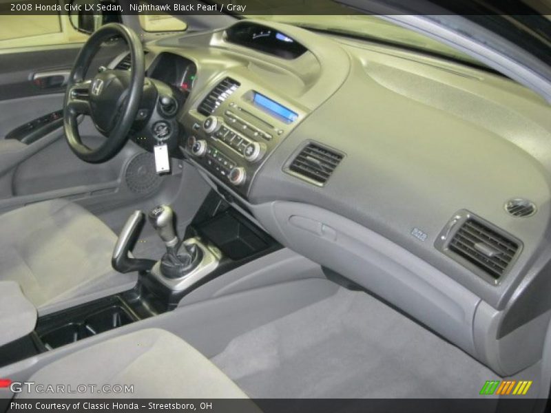 Nighthawk Black Pearl / Gray 2008 Honda Civic LX Sedan
