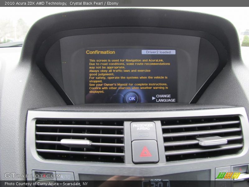 Crystal Black Pearl / Ebony 2010 Acura ZDX AWD Technology