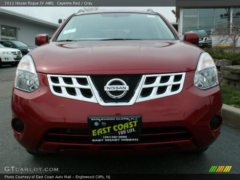 Cayenne Red / Gray 2011 Nissan Rogue SV AWD