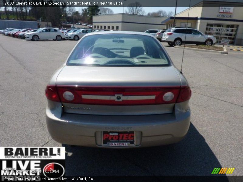Sandrift Metallic / Neutral Beige 2003 Chevrolet Cavalier LS Sedan