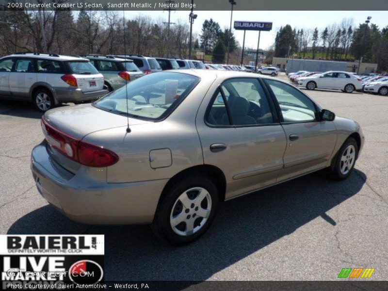 Sandrift Metallic / Neutral Beige 2003 Chevrolet Cavalier LS Sedan