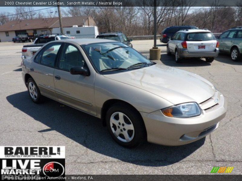 Sandrift Metallic / Neutral Beige 2003 Chevrolet Cavalier LS Sedan