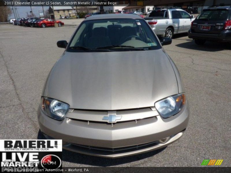 Sandrift Metallic / Neutral Beige 2003 Chevrolet Cavalier LS Sedan
