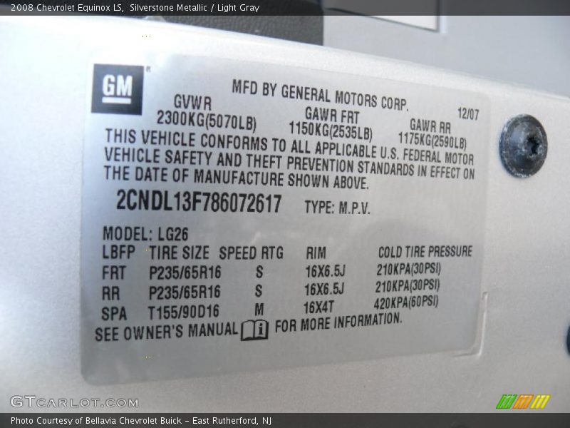Silverstone Metallic / Light Gray 2008 Chevrolet Equinox LS