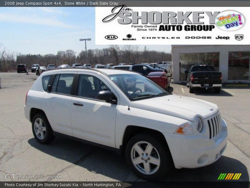 Stone White / Dark Slate Gray 2008 Jeep Compass Sport 4x4