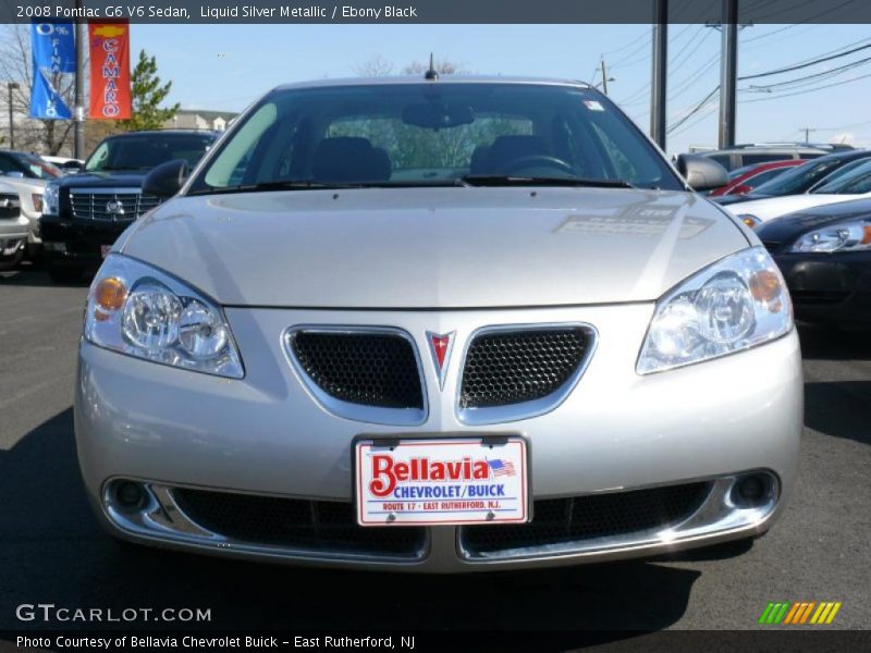 Liquid Silver Metallic / Ebony Black 2008 Pontiac G6 V6 Sedan