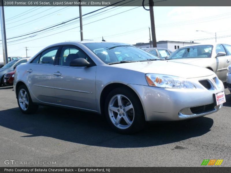 Liquid Silver Metallic / Ebony Black 2008 Pontiac G6 V6 Sedan