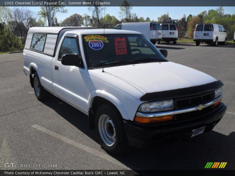 Summit White / Graphite 2003 Chevrolet S10 LS Regular Cab