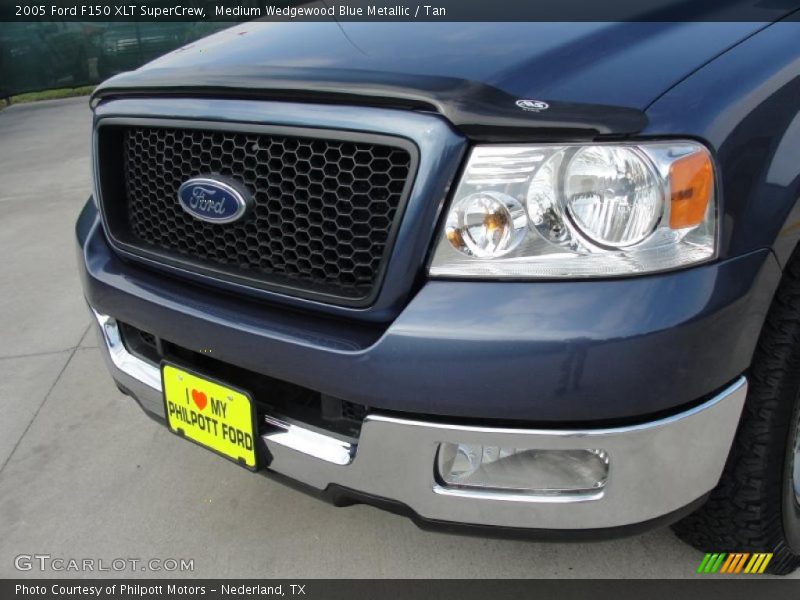 Medium Wedgewood Blue Metallic / Tan 2005 Ford F150 XLT SuperCrew