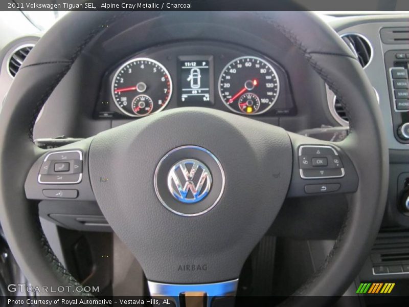 Alpine Gray Metallic / Charcoal 2011 Volkswagen Tiguan SEL