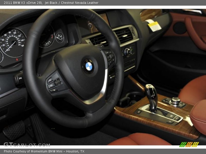 Jet Black / Chestnut Nevada Leather 2011 BMW X3 xDrive 28i