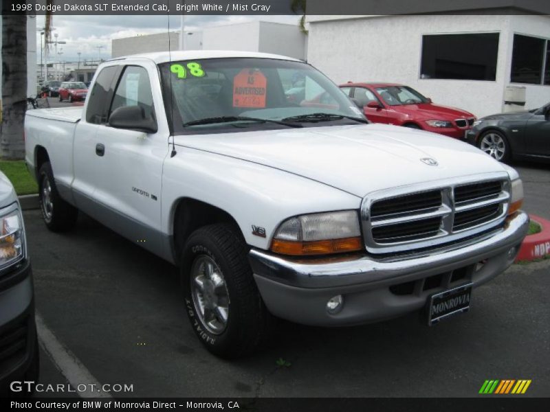 Bright White / Mist Gray 1998 Dodge Dakota SLT Extended Cab