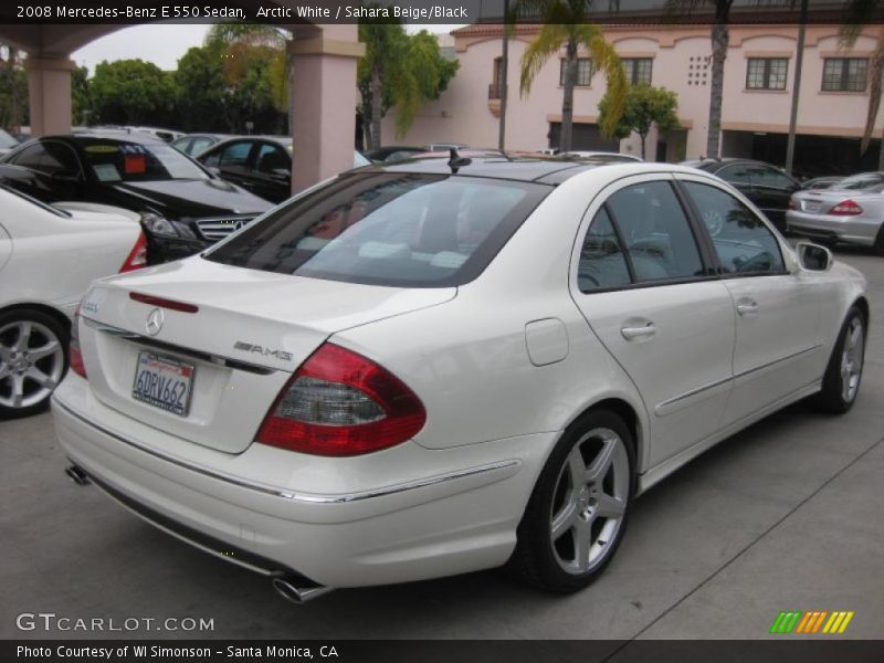 Arctic White / Sahara Beige/Black 2008 Mercedes-Benz E 550 Sedan