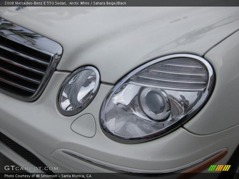 Arctic White / Sahara Beige/Black 2008 Mercedes-Benz E 550 Sedan