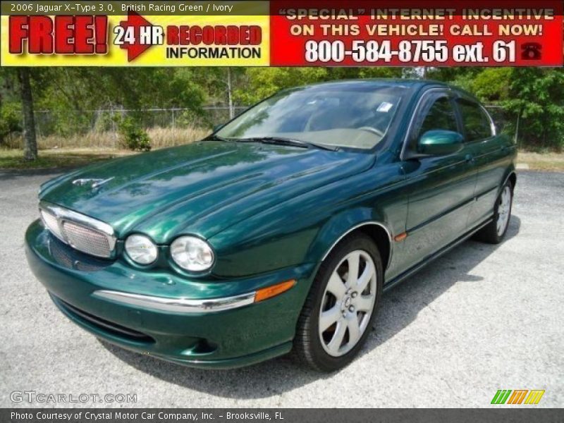 British Racing Green / Ivory 2006 Jaguar X-Type 3.0