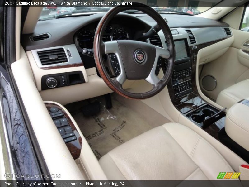 White Diamond / Cocoa/Light Cashmere 2007 Cadillac Escalade AWD