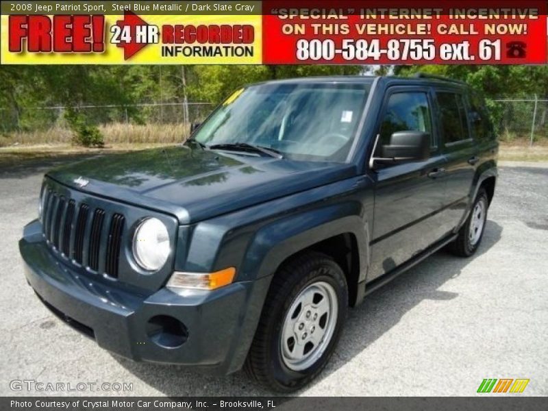 Steel Blue Metallic / Dark Slate Gray 2008 Jeep Patriot Sport