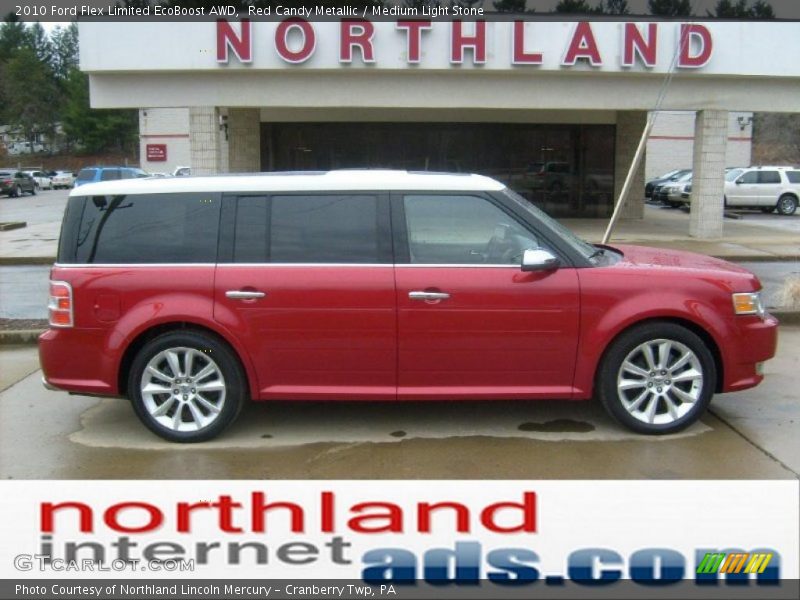 Red Candy Metallic / Medium Light Stone 2010 Ford Flex Limited EcoBoost AWD