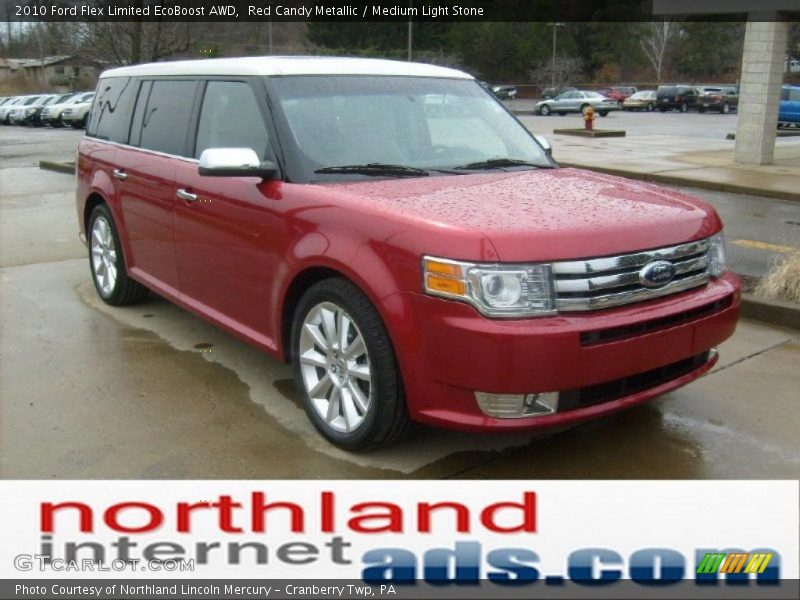 Red Candy Metallic / Medium Light Stone 2010 Ford Flex Limited EcoBoost AWD