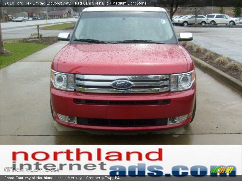 Red Candy Metallic / Medium Light Stone 2010 Ford Flex Limited EcoBoost AWD