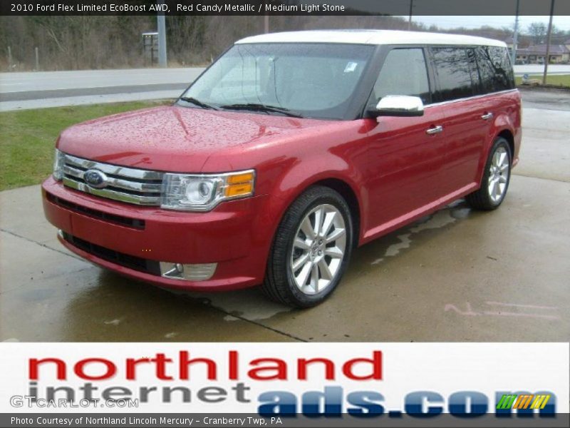 Red Candy Metallic / Medium Light Stone 2010 Ford Flex Limited EcoBoost AWD