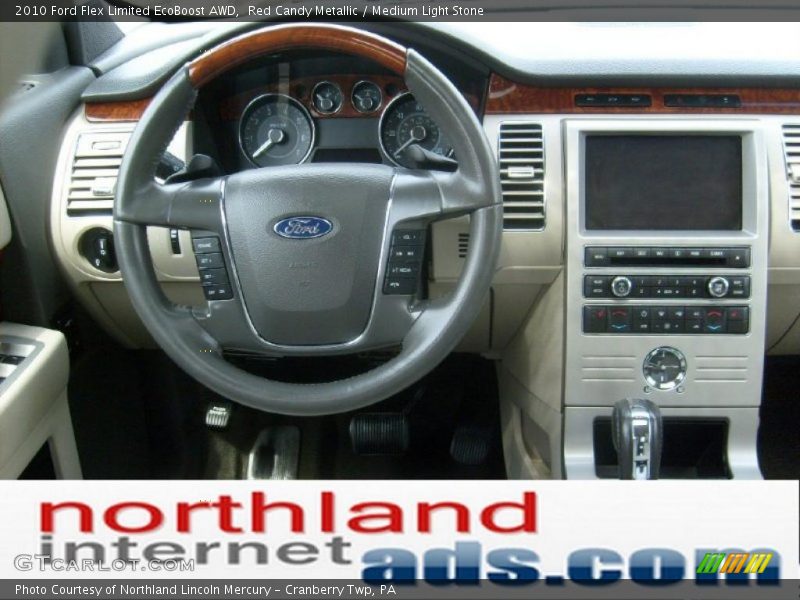 Red Candy Metallic / Medium Light Stone 2010 Ford Flex Limited EcoBoost AWD