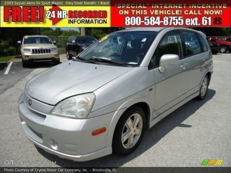 Silky Silver Metallic / Black 2003 Suzuki Aerio SX Sport Wagon
