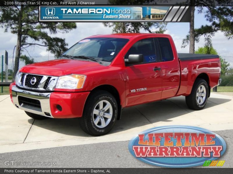 Red Alert / Charcoal 2008 Nissan Titan SE King Cab