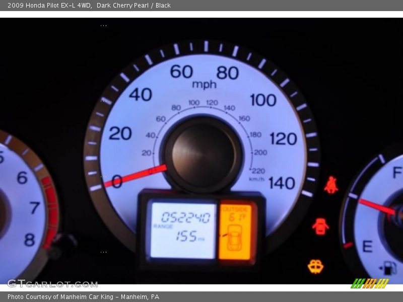 Dark Cherry Pearl / Black 2009 Honda Pilot EX-L 4WD