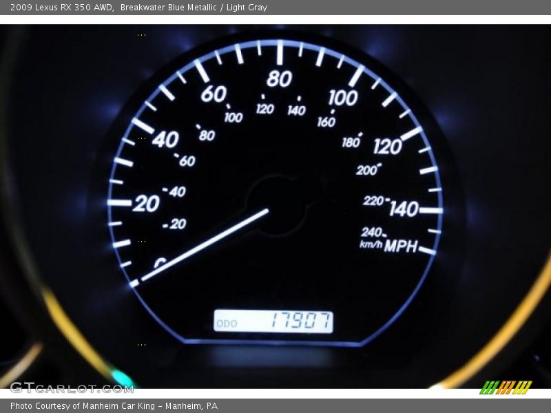 Breakwater Blue Metallic / Light Gray 2009 Lexus RX 350 AWD