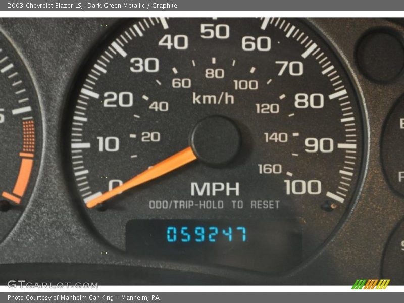 Dark Green Metallic / Graphite 2003 Chevrolet Blazer LS