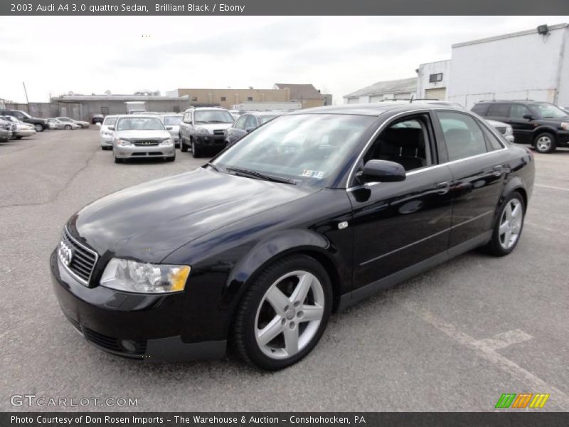 Brilliant Black / Ebony 2003 Audi A4 3.0 quattro Sedan