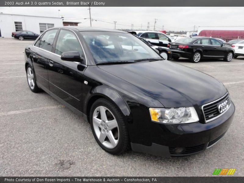 Brilliant Black / Ebony 2003 Audi A4 3.0 quattro Sedan
