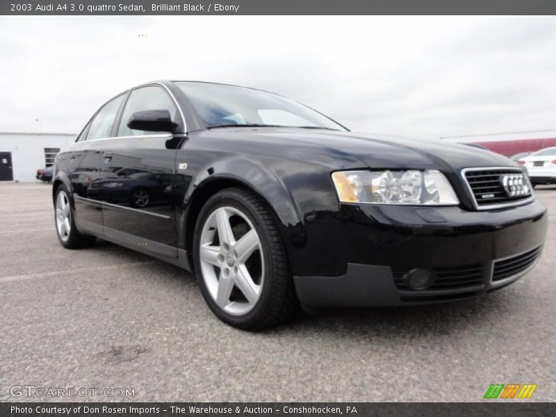 Brilliant Black / Ebony 2003 Audi A4 3.0 quattro Sedan