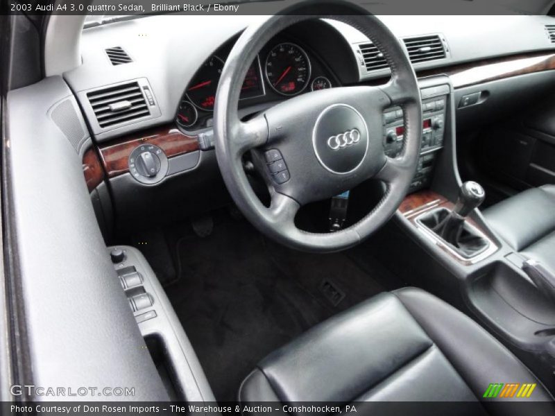 Brilliant Black / Ebony 2003 Audi A4 3.0 quattro Sedan