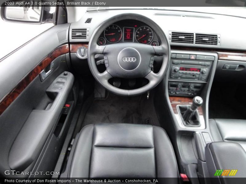 Brilliant Black / Ebony 2003 Audi A4 3.0 quattro Sedan