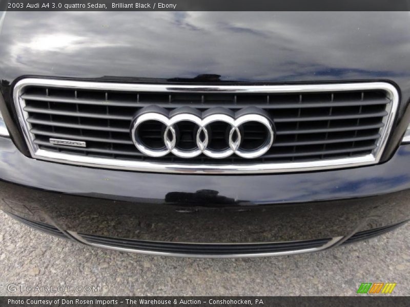 Brilliant Black / Ebony 2003 Audi A4 3.0 quattro Sedan