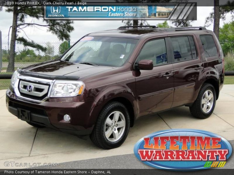 Dark Cherry Pearl / Beige 2010 Honda Pilot EX
