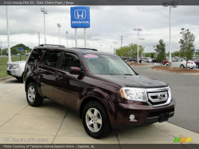 Dark Cherry Pearl / Beige 2010 Honda Pilot EX