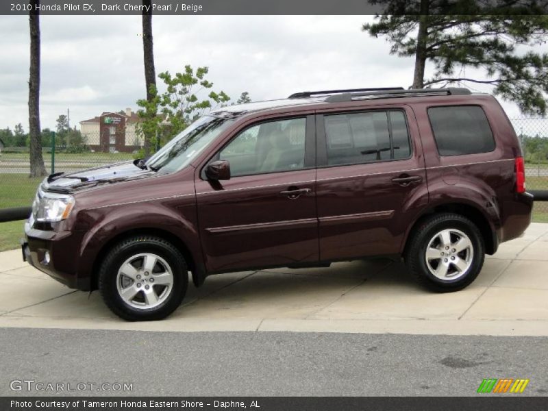 Dark Cherry Pearl / Beige 2010 Honda Pilot EX