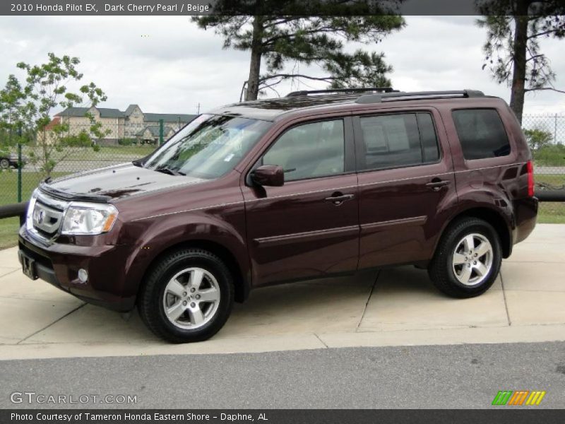 Dark Cherry Pearl / Beige 2010 Honda Pilot EX
