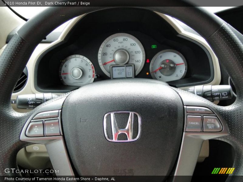 Dark Cherry Pearl / Beige 2010 Honda Pilot EX