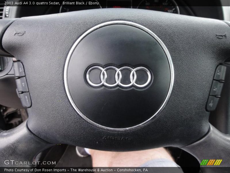 Brilliant Black / Ebony 2003 Audi A4 3.0 quattro Sedan