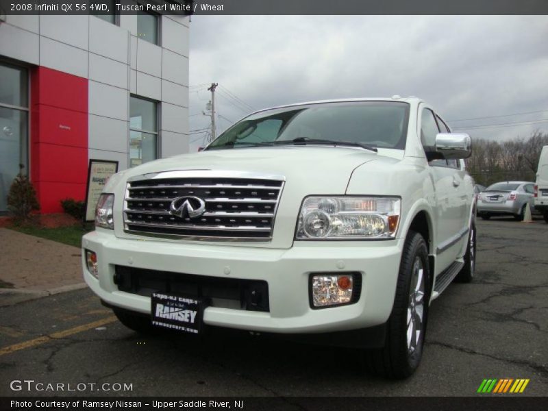 Tuscan Pearl White / Wheat 2008 Infiniti QX 56 4WD