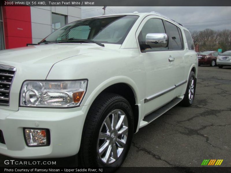 Tuscan Pearl White / Wheat 2008 Infiniti QX 56 4WD