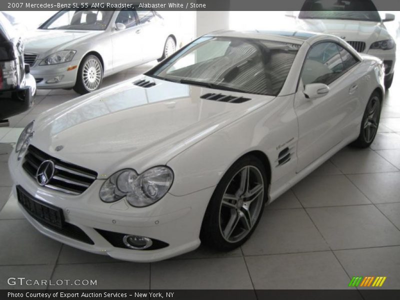 Alabaster White / Stone 2007 Mercedes-Benz SL 55 AMG Roadster